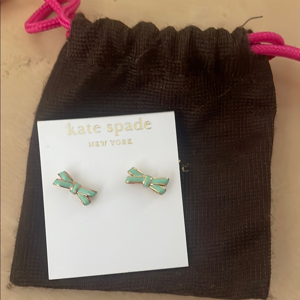 Kate Spade Green Bow Earrings